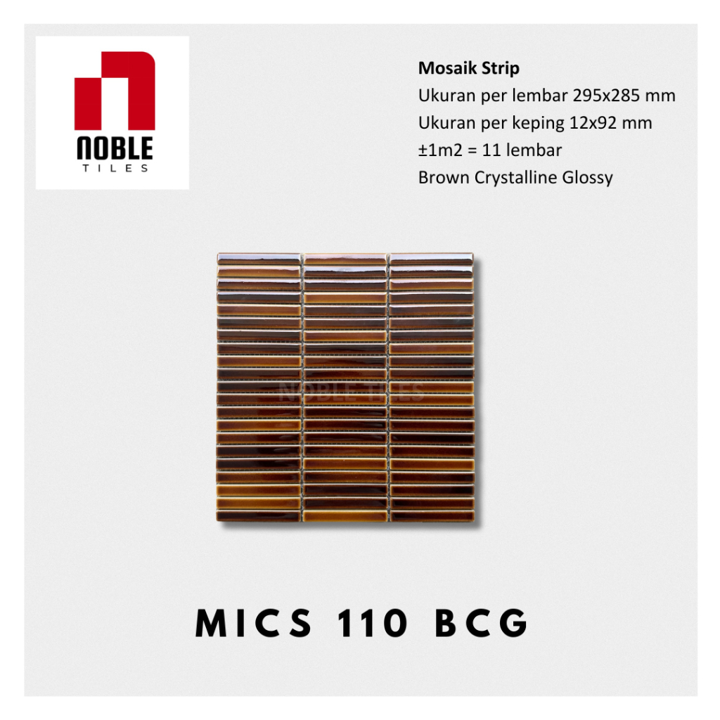 Noble Tile Mosaic KiKat 1x10 cm Crystalline Keramik Mozaik