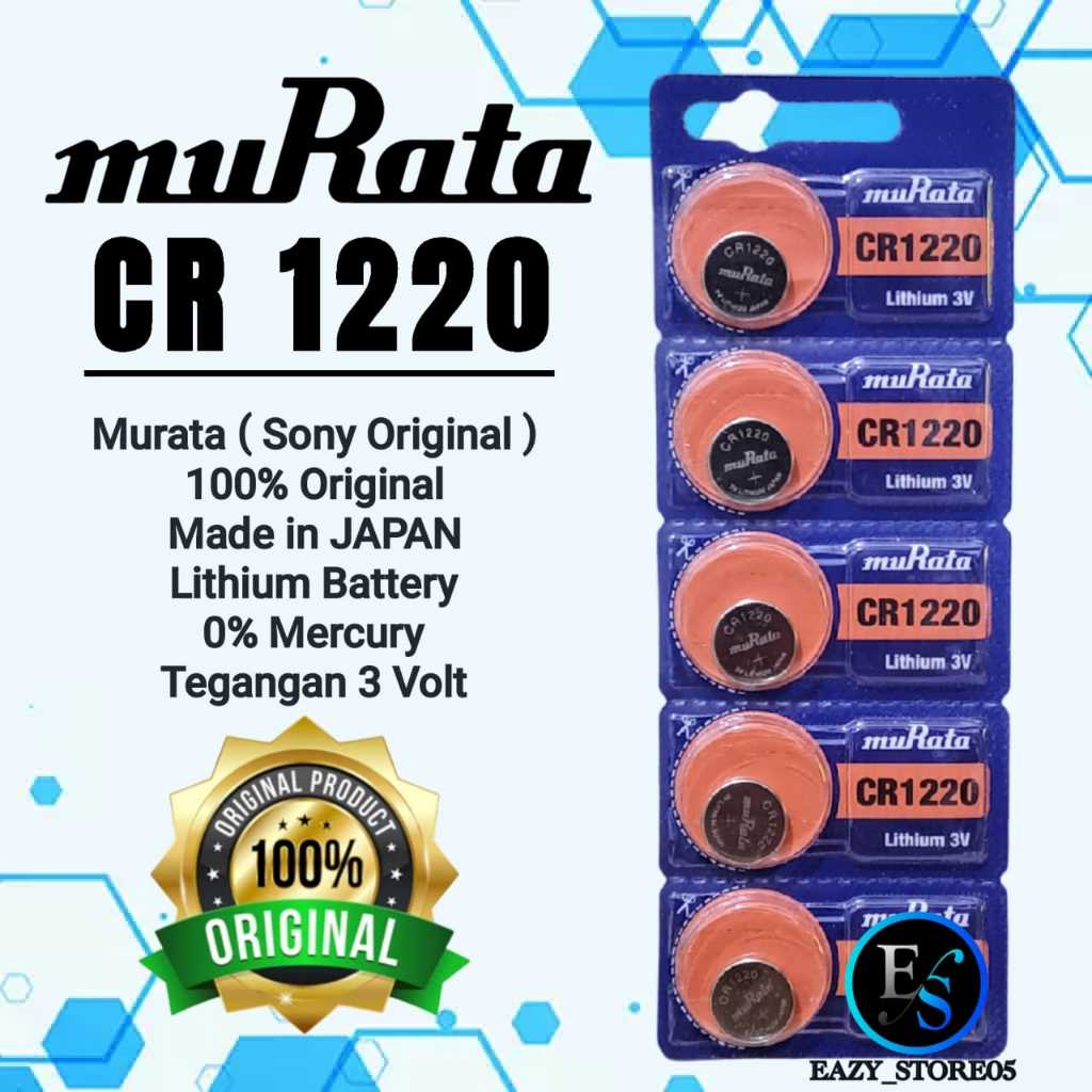 Baterai Murata CR 1220 3V Original Batre Jam Tangan CR1220 Sony Ori Lithium Battery