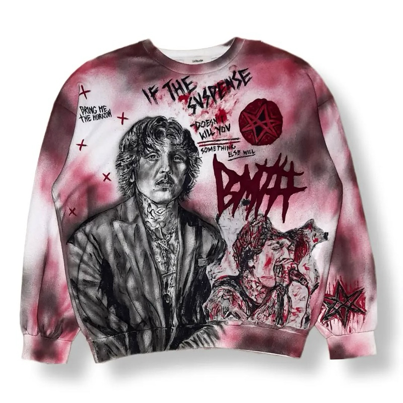 CREWNECK DESIGN REWORK BMTH ABSTRACT EXSXT.