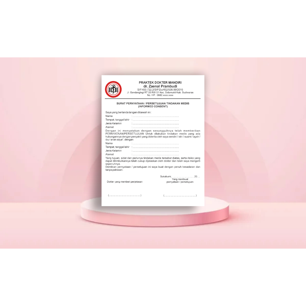 

Cetak Custom Surat Persetujuan Tindakan Medis