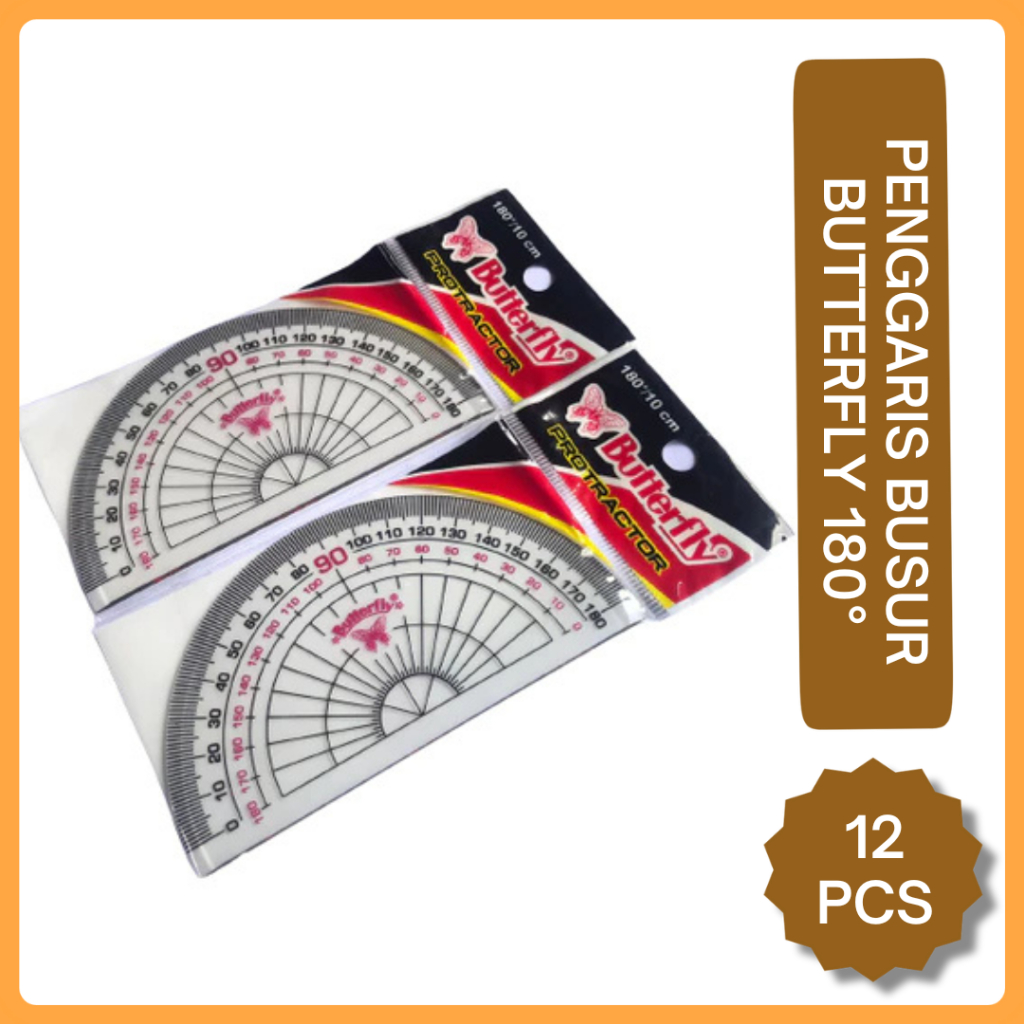 

Penggaris Busur Merek Butterfly Tebal 180° (12 PCS)