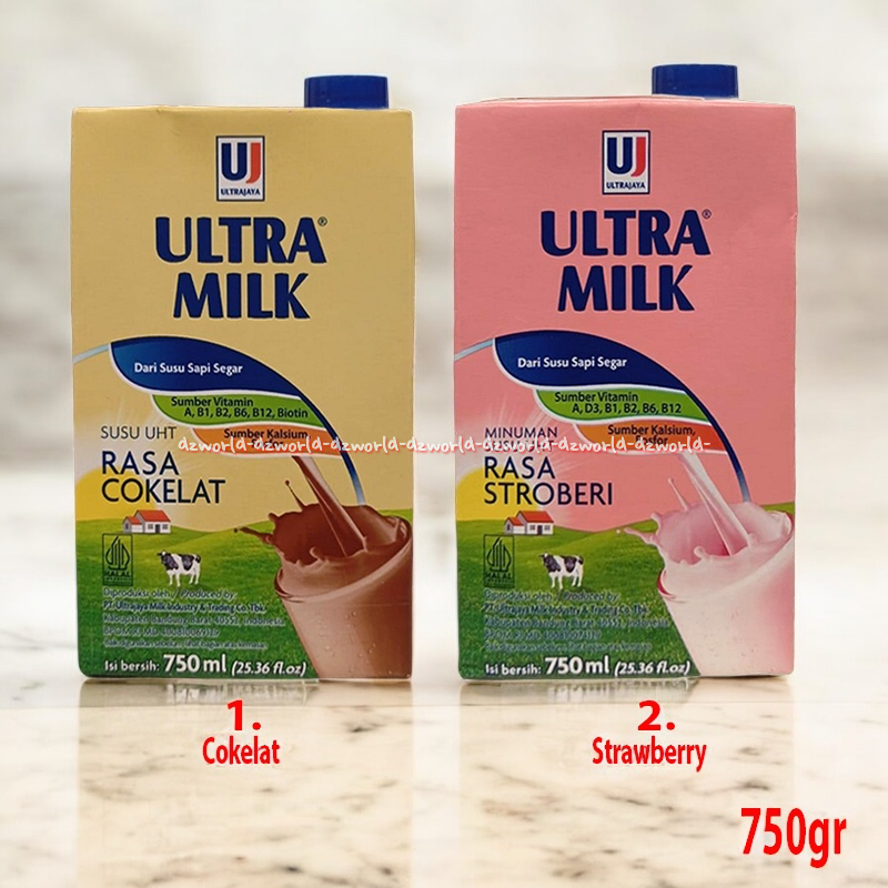 

Ultrajaya Ultra Milk 750ml Rasa Cokelat Susu UHT Siap Minum Susu Sapi Segar Coklat Stroberi Mengandung Banyak Vitamin