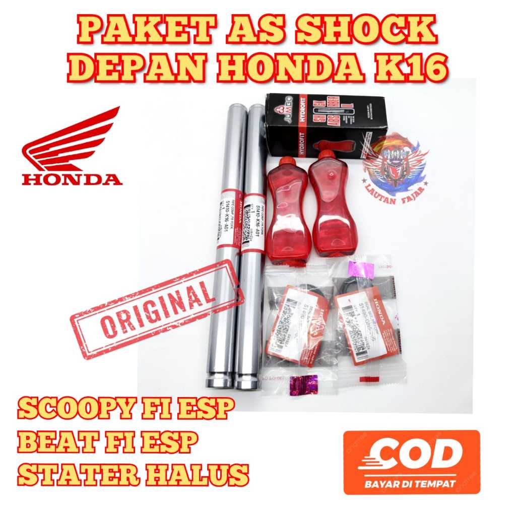 AS SHOCK DEPAN SET HONDA K16 - DRAT ASLI ORIGINAL BEAT ESP SCOOPY ESP GENIO Beat Fi Esp Stater Halus