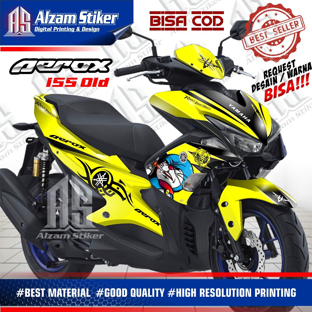 Bisa COD / Decal Aerox 155 Full Body /  Sticker Aerox 155 Old Full Blok / Stiker Variasi Aerox Old  