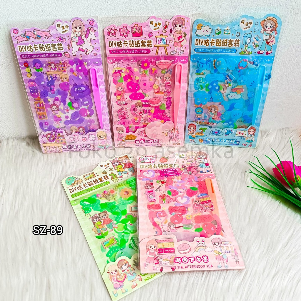 

STICKER DAN PINSET HAPPY FRUITY PARK KODE SZ-89/ SZ-71PAKET STIKER ALAT JURNALING KARAKTER GAMBAR