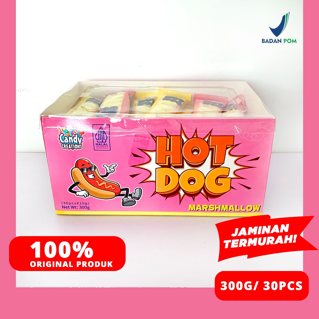 

MARSHMALLOW HOTDOG 300 GRAM ISI 10 PCS