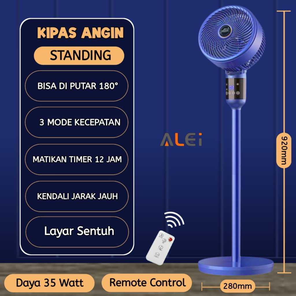 KIPAS ANGIN 10 Inch  / KIPAS ANGIN BERDIRI REMOTE  / KIPAS ANGIN  STANDING TOUCH SCREEN  ROTASI 180 