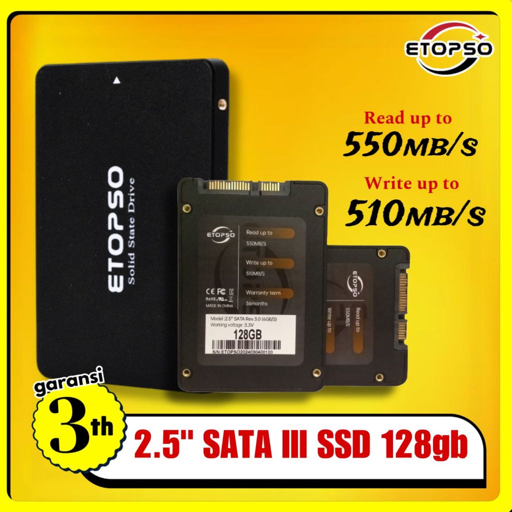 ETOPSO SSD SATA 128GB RUSAK GANTI BARU