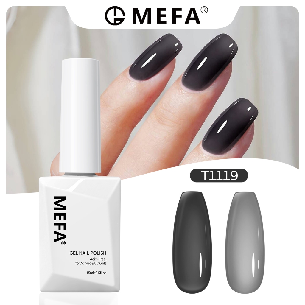 MEFA Black Jelly Gel Polish 15ml Kutek Gel Nail Cat Kuku Kutek Jelly Nail Art Gel Nail Gel Polish