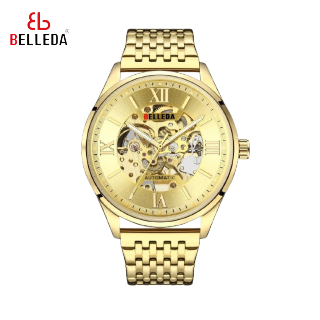 Jam Tangan Pria Belleda 9397 Automatic Rantai Stainless Water resistant 3 Atm Watches