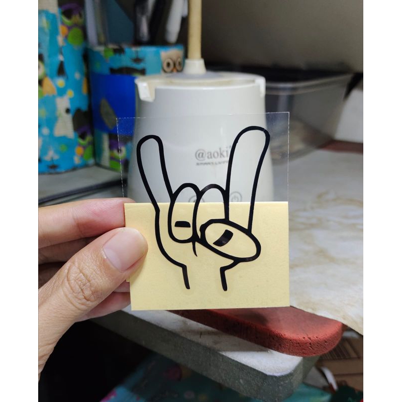 stiker cutting tangan metal sticker keren