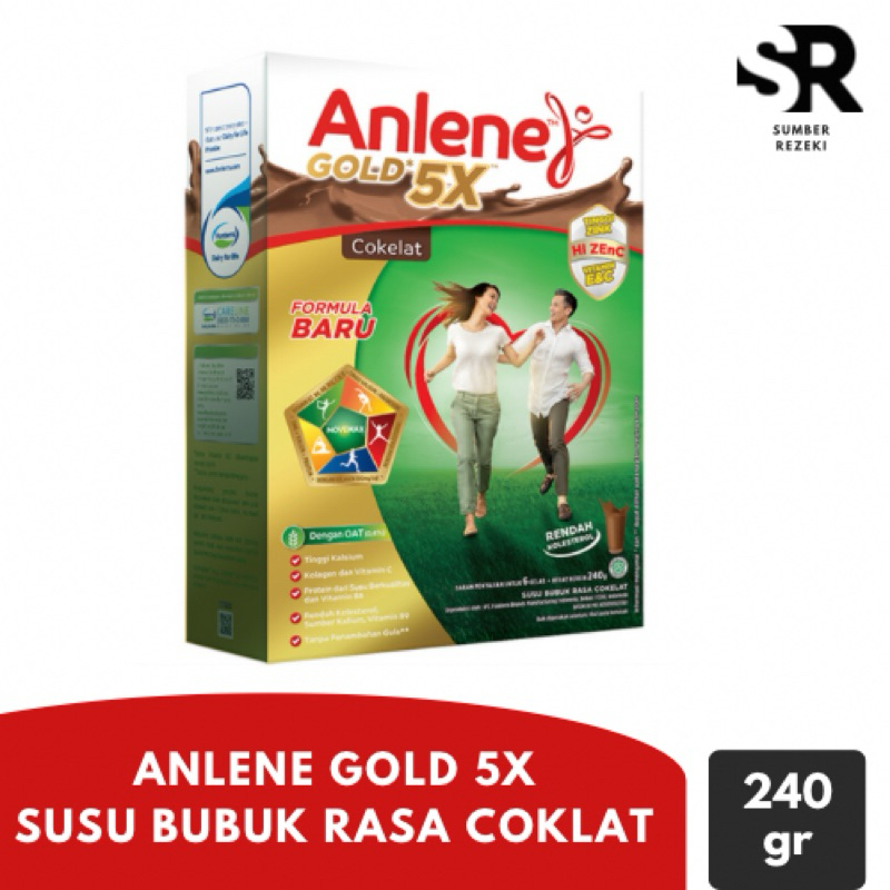 

Anlene Gold 5x Susu Bubuk HI-Calsium Rasa Coklat 240 gr