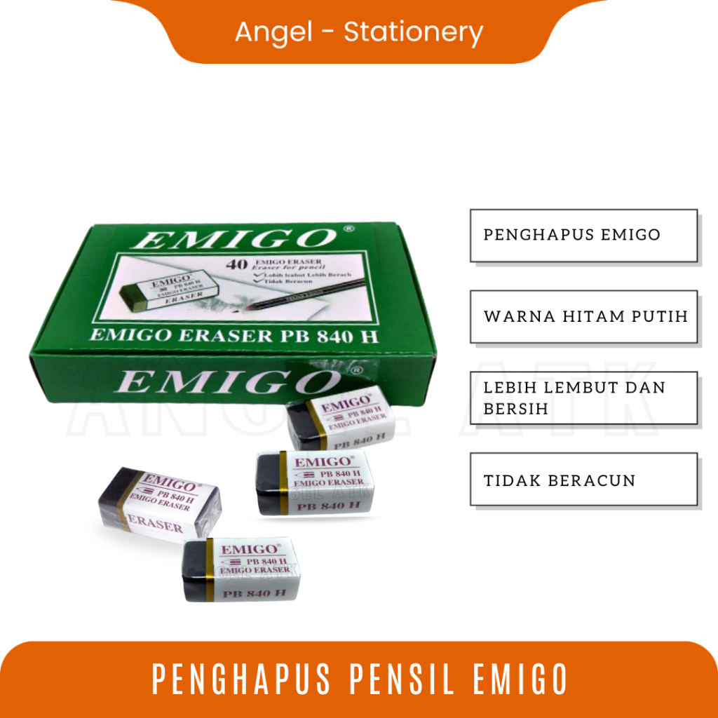 

( 40 Pcs ) Penghapus Hitam Emigo / Penghapus Mini / Stip Untuk Pensil / Hapusan Mini / Stip Hitam Murah / Bisa COD / Atk Blessing