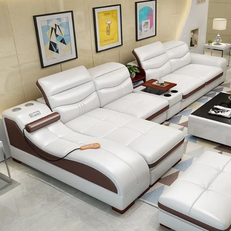 sofa L kulit