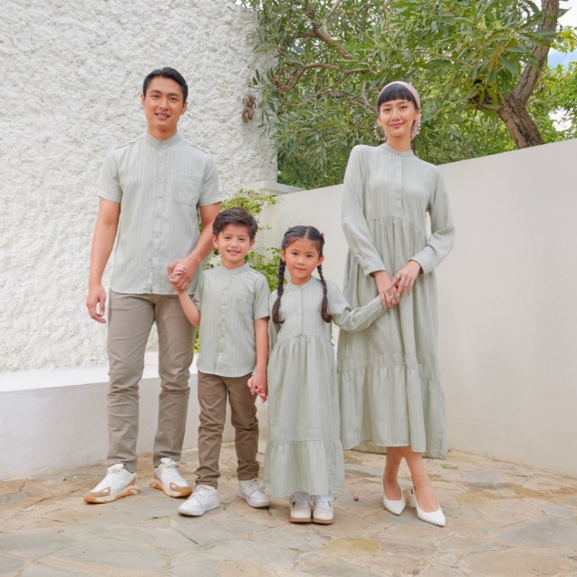 X EIGHT Saddil Shirts Couple Family - Kemko Couple Keluarga Motif Stripe Sarimbit