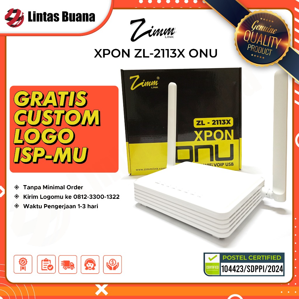 ZIMMLINK XPON ONU  ZL2113X Support EPON & GPON ONT 1GE 3FE 2,4G Wifi VOIP USB
