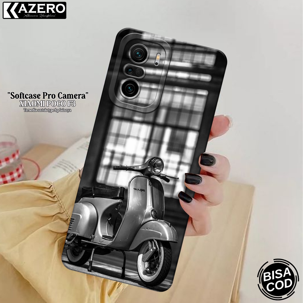 KAZERO - Case Hp Xiaomi Poco F3 - Fashion Case Vespa - Pro Camera - Softcase Xiaomi Poco F3 - Kesing