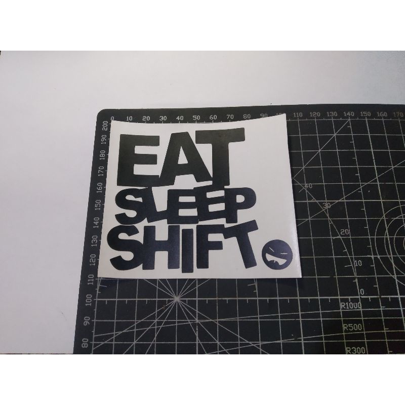 

stiker cutting eat sleep shift