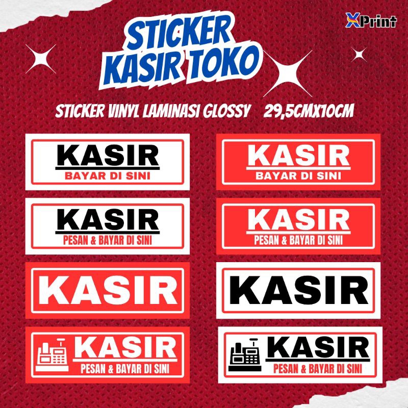 

Sticker kasir toko sticker cashier sticker vinyl laminasi glossy anti air