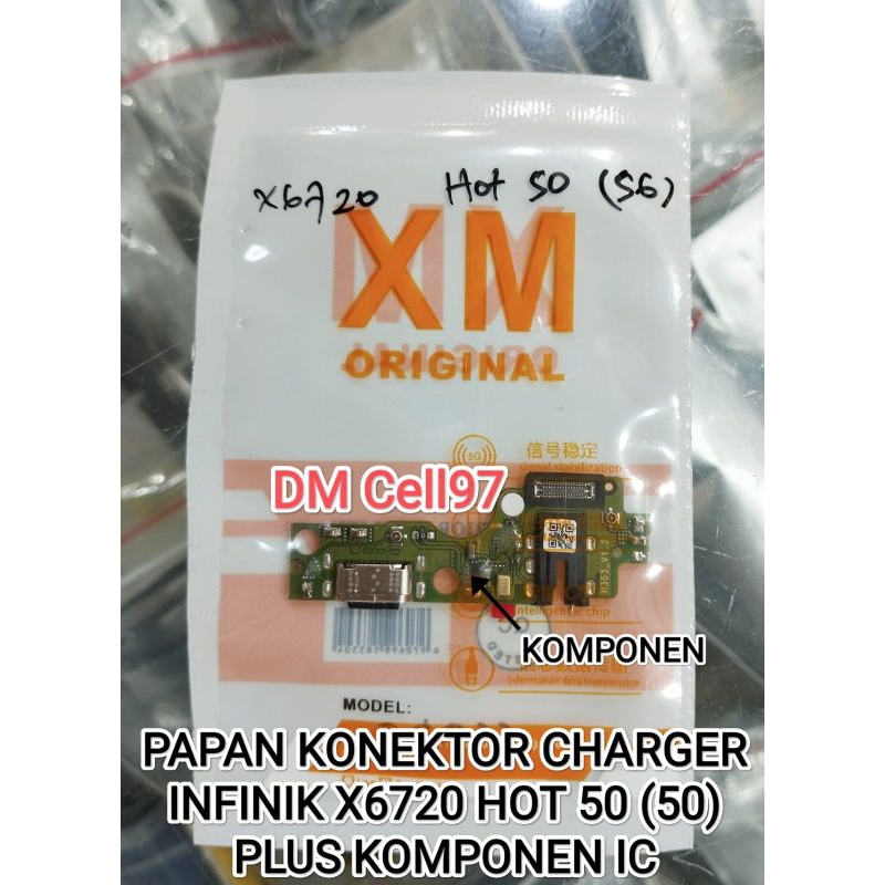 FLEKSIBEL KONEKTOR CHARGER INPINIK X6720 HOT 50 (5G) FULL KOMPONEN IC FLEXIBEL FLEXIBLE KONEKTOR CAR