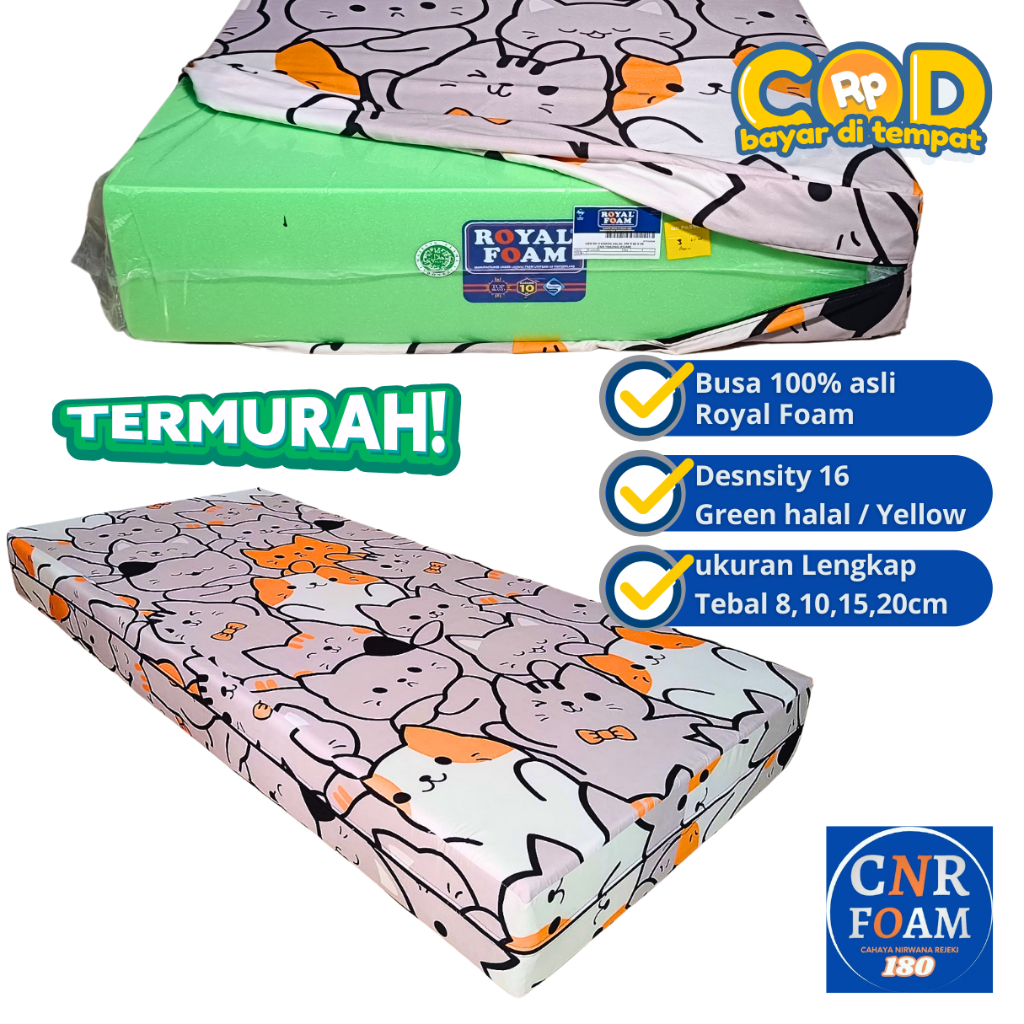 Fthn Busa lembaran busa royal foam density 16, busa yellow/green tebal 2cm, 3cm, dan 5 cm, busa