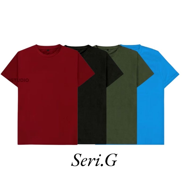Paket Kaos Polos 4 Pcs 100rb| Maroon, Hitam, Army,Biru Turkish, Bahan Cotton Combed 24s, Adem, Tebal