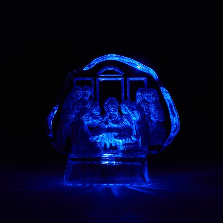 Yeraya Pajangan Perjamuan Kudus Kristal 3D lampu hias rohani lampu perjamuan kudus hiasan perjamuan 