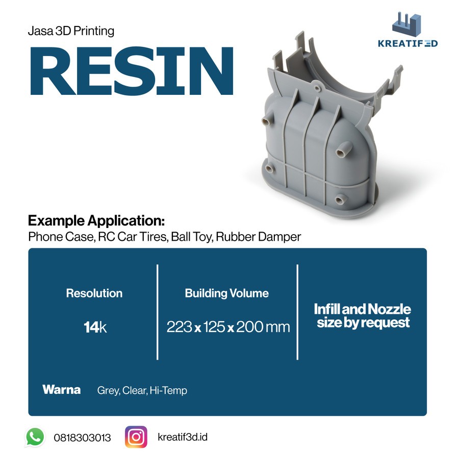 3D Printing / 3D Design / Resin / Resolusi 14K / Professional Grade / Print Resin