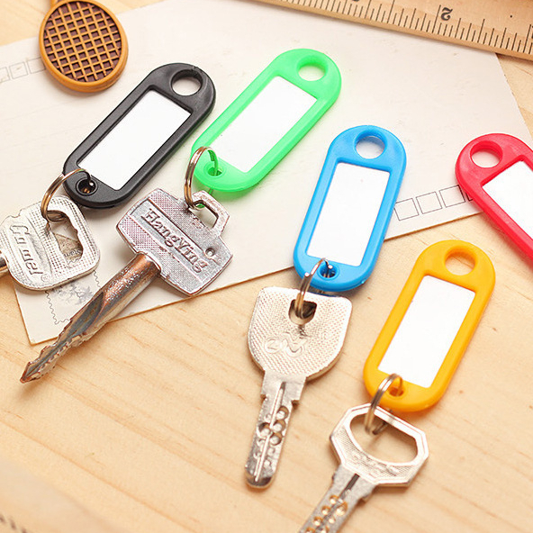 Tag Gantungan Kunci Label Nama / Keychain Ring Name Tag / Gantungan Kunci Plastik Label Nama / Ganci