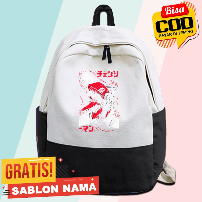 Tas Ransel Tas Sekolah Anak Motif Denji Chainsaw Man