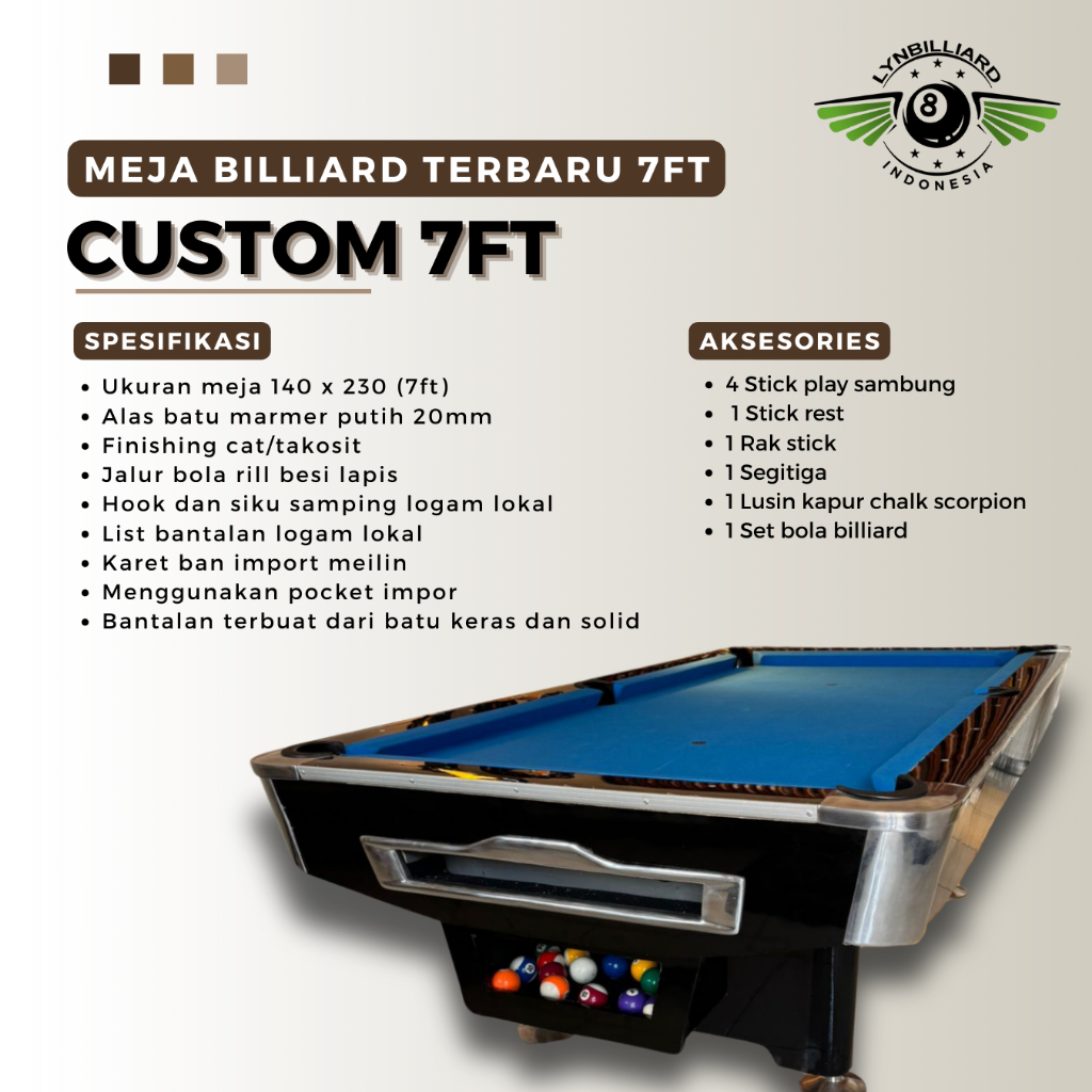 MEJA BILLIARD CUSTOM 7FT MEJA BILLIARD LOKAL
