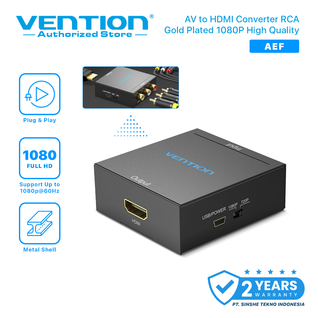 Vention Adapter Converter RCA AV to HDMI for Game Console AEF