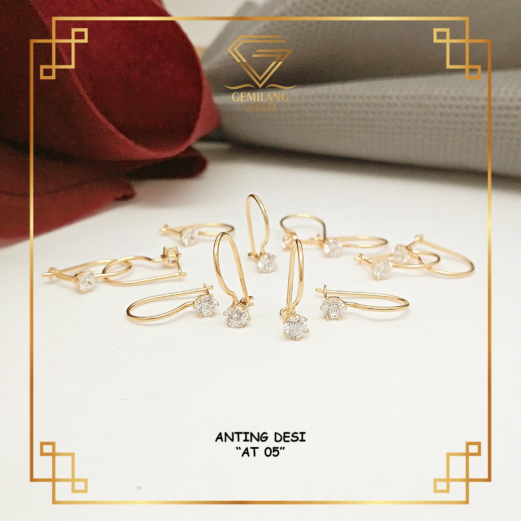 ANTING EMAS DESI LUCU & UNIK KADAR 300 (6K) EMAS ANTING CEWEK KOREA SIMPLE (AT 03 & AT 05)