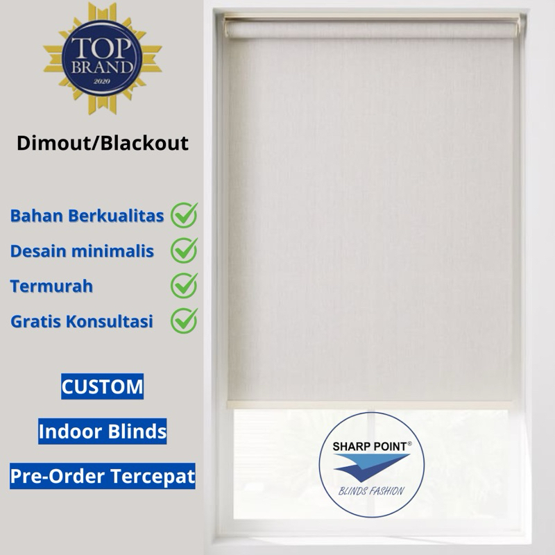 roller blind blackout dimout merek sharp point