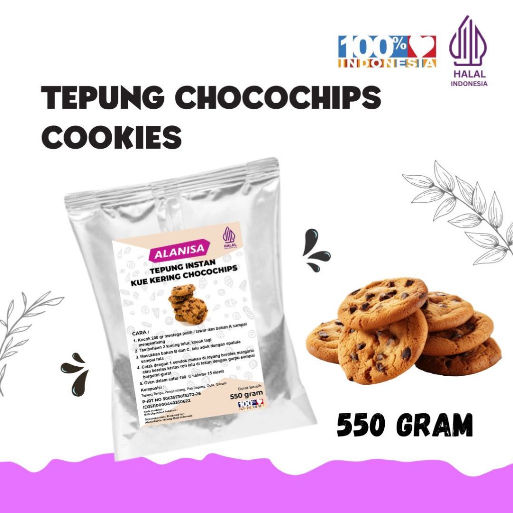 

TEPUNG CHOCOCHIPS COOKIES PRAKTIS!!