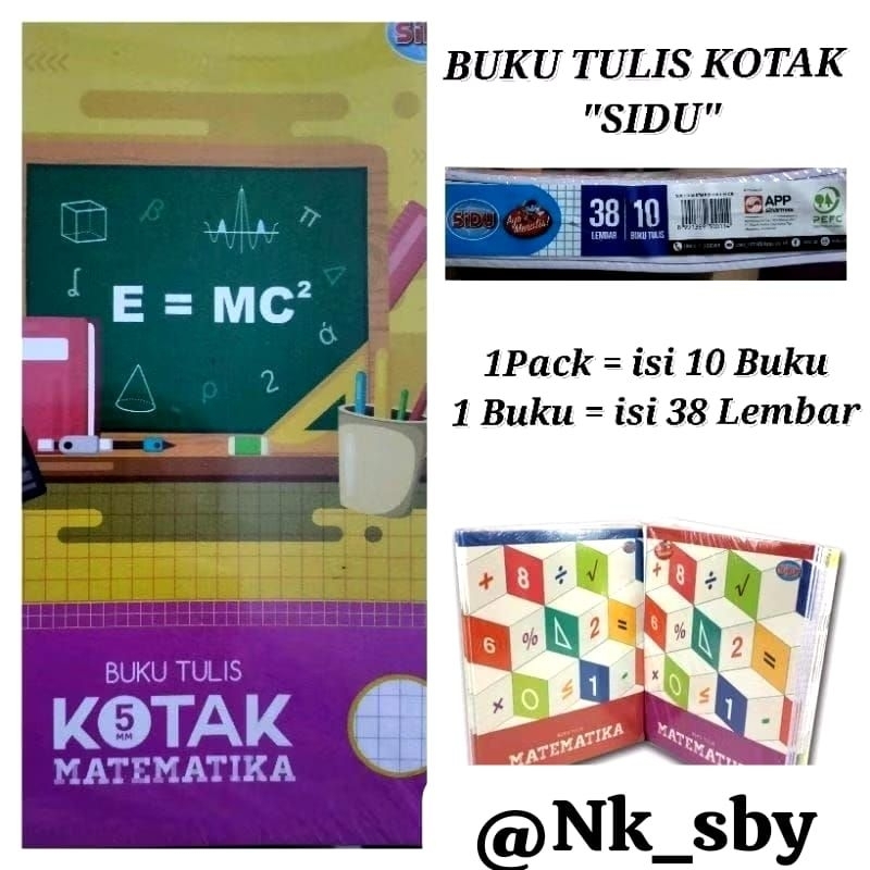 

BUKU TULIS KOTAK " SIDU " ( 1PACK = ISI 10 BUKU )