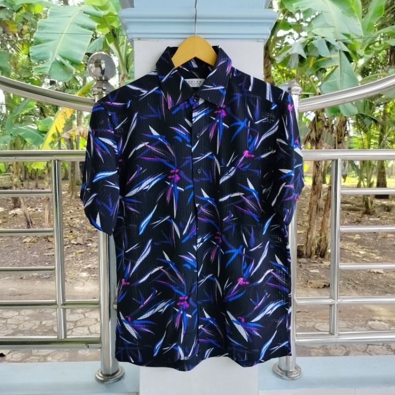 Kemeja / Motif / Hawaii / Lengan Pendek / Vintage / Second / INDIAN