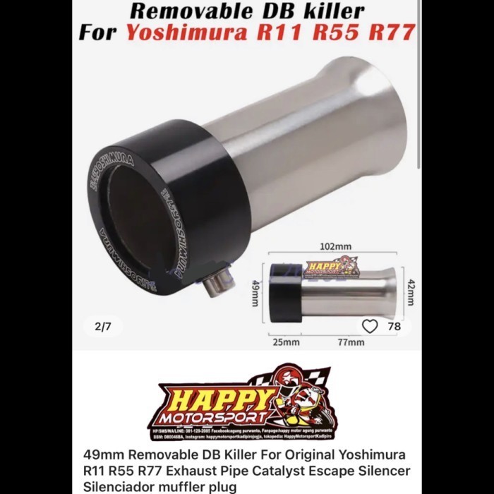 Db killer peredam suara knalpot Yoshimura originalJapan R11 R55 R77 V1