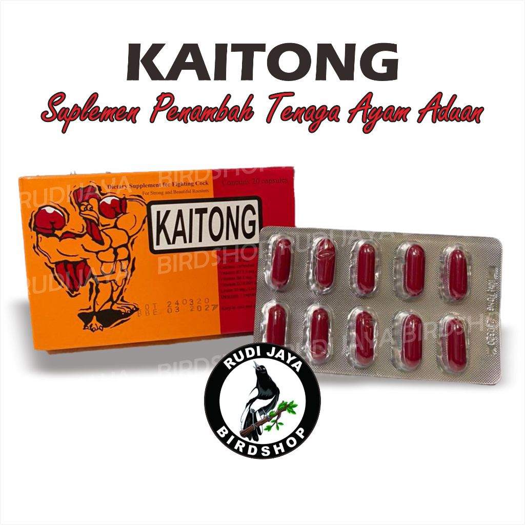 KAITONG KAI-TONG 1 STRIP VITAMIN OBAT AYAM PENAMBAH STAMINA TENAGA AYAM ADUAN MENTAL AGRESIF JUARA