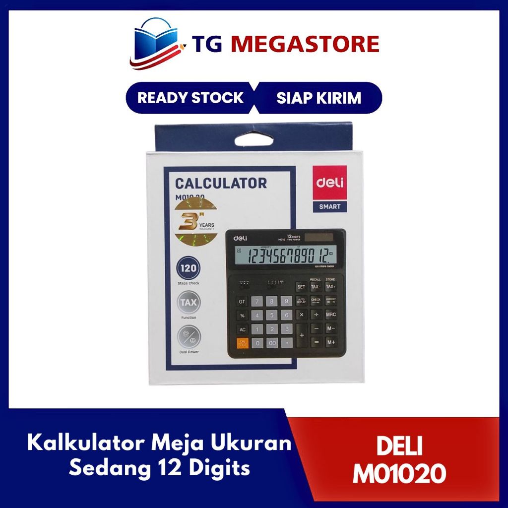 

Deli Kalkulator Meja Ukuran Sedang 12 Digits - M01020
