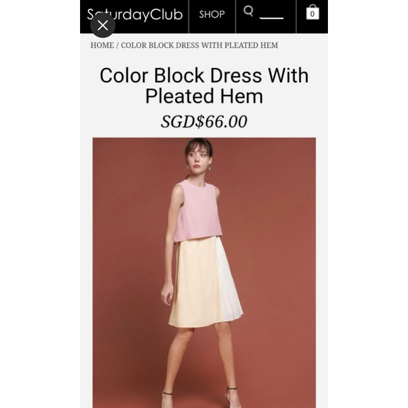 Color block dress by saturdayclub - Dress korean pleated skirt - Midi dress basic original branded m