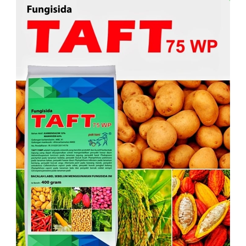 TAFT 75 WP 100 gram - Fungisida sistemik -protektif - kuratif Bahan Aktif : Karbendazim 12% + Mankoz
