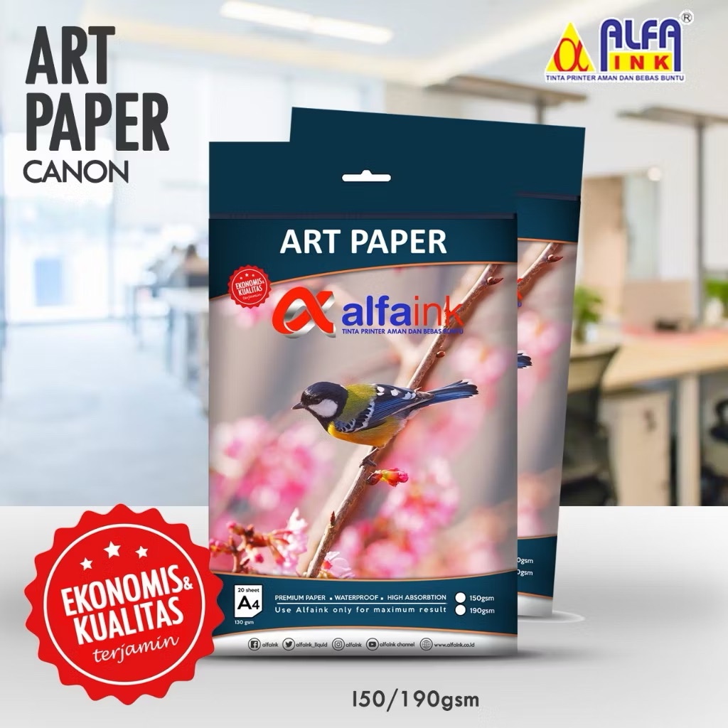 

ALFAINK Art Paper A4 150gsm 190gsm, Kertas Art