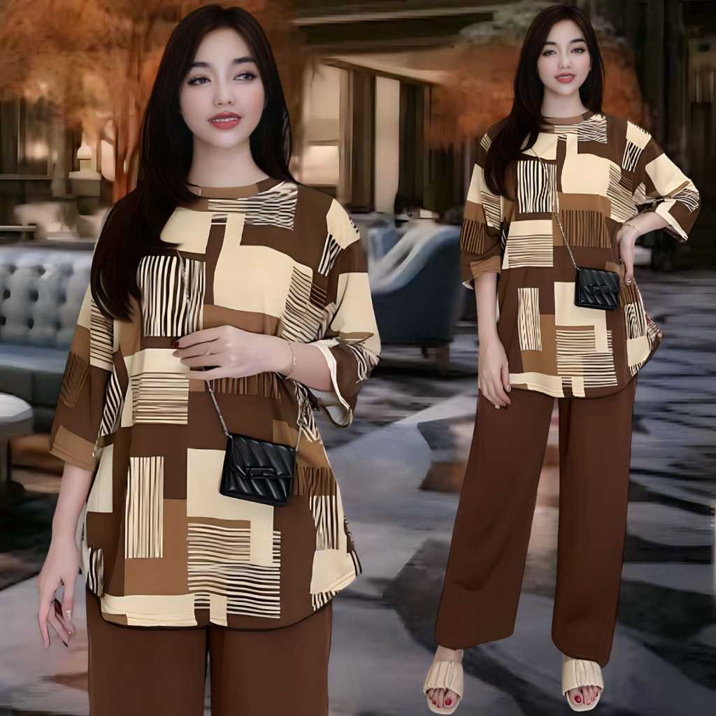 Secelan Ceewek Dewasa Pesta Kekinian Onset Wanita Satu Stel Wanset Tunik Fashion Kondangan 2025 Wans