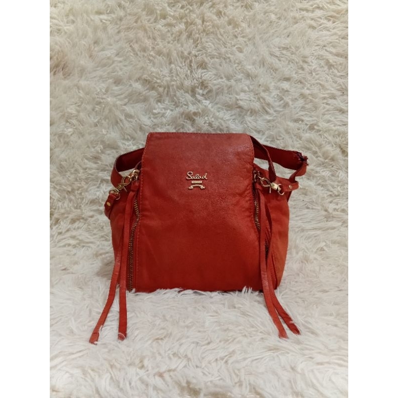 Salad leather bag Preloved by RYMS