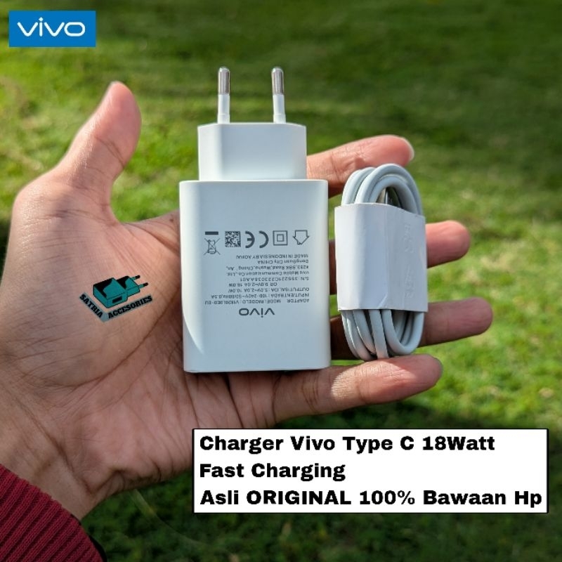 Charger Vivo Type C 18Watt Fast Charging Asli ORIGINAL 100% Bawaan Hp