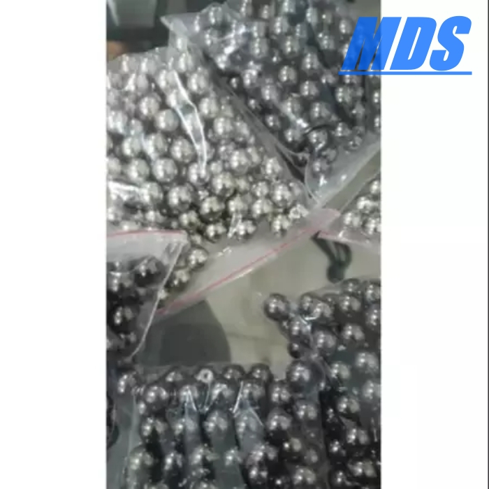 Manik mote mutiara tutspin 10mm hitam dan silver