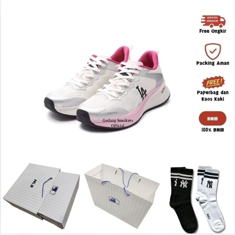 MLB LA Dodgers Athflow Sneakers Shoes White Pink Original