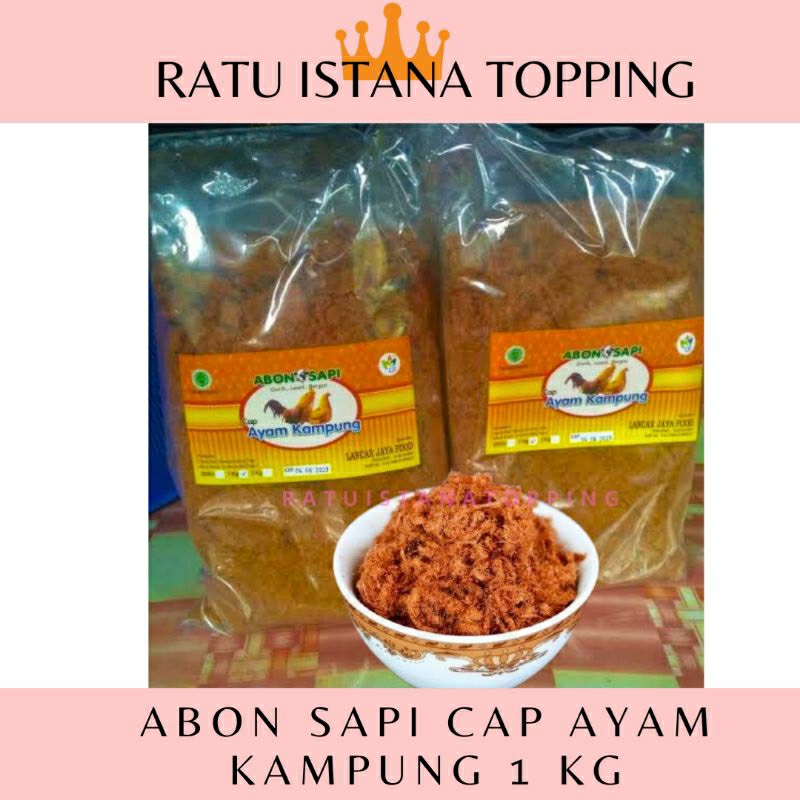 

ABON SAPI PREMIUM CAP AYAM KAMPUNG 1 KG BEEF FLOSS