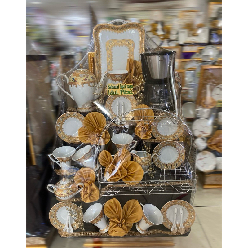 

parcel tea set mewah/hadiah hampers lebaran 2025/parcel pecah belah/parcel cangkir/parcel kopimeker